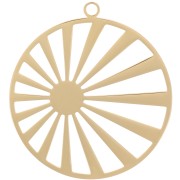 Pendente rotondo da 28 mm-Per cabochon da 6 mm - Acciaio inossidabile 316L dorato