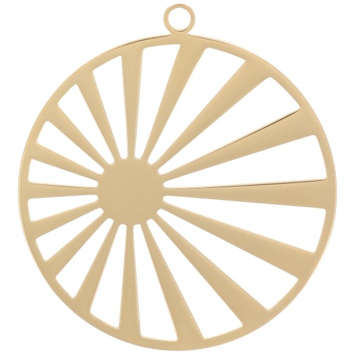 Pendente rotondo da 28 mm-Per cabochon da 6 mm - Acciaio inossidabile 316L dorato