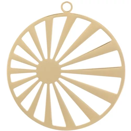 Pendente rotondo da 28 mm-Per cabochon da 6 mm - Acciaio inossidabile 316L dorato