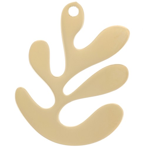 Pendente in corallo 25x19 mm - Acciaio inossidabile 304 Dorato x1