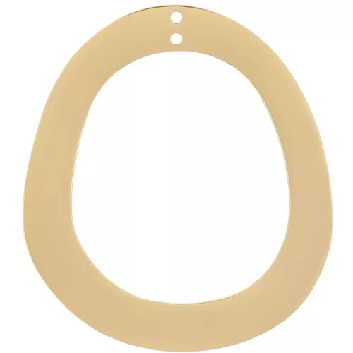 Pendente ovale scavato 35x31 mm 2 fori - Acciaio inossidabile 316L Oro x1