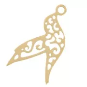 Ciondolo Colibrì 14,5x8 mm - Acciaio inossidabile 316L Oro x1