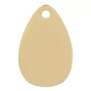 Ciondolo goccia 12x8 mm - Acciaio inossidabile 316L oro x1