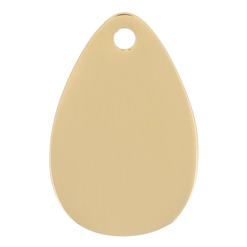 Ciondolo goccia 12x8 mm - Acciaio inossidabile 316L oro x1