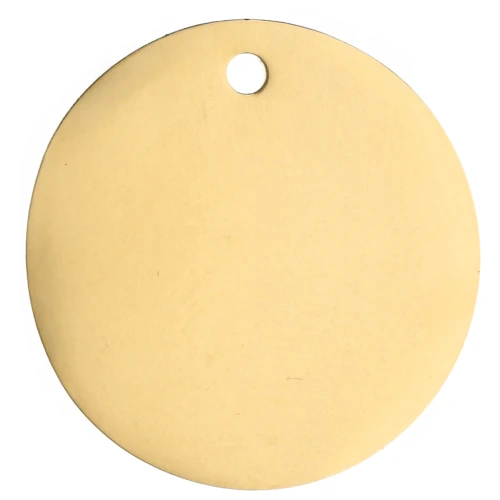 Pendente rotondo da 25 mm - Acciaio inossidabile 316L Oro x1