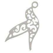 Ciondolo Colibrì 14,5x8 mm - Acciaio inossidabile 316L x1