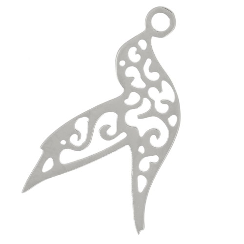 Ciondolo Colibrì 14,5x8 mm - Acciaio inossidabile 316L x1