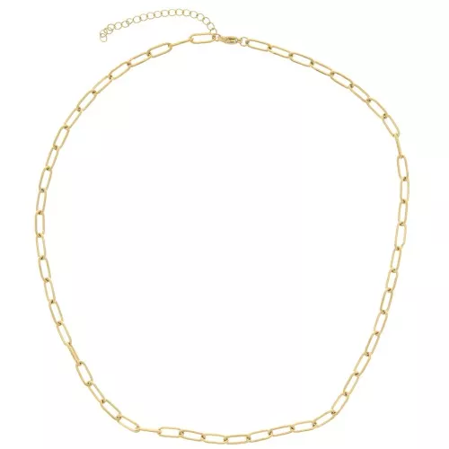 Girocollo a maglia rettangolare da 4 mm - Acciaio inossidabile 316L Dorato x43cm