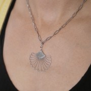 Girocollo a maglia rettangolare da 4 mm - Acciaio inossidabile 316L x48 cm