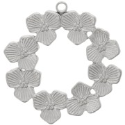 Pendente forma di corona di fiori da 23 mm - Acciaio inossidabile 316L x1|raw }}