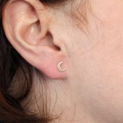 Orecchini perno luna 6x5 mm - Gold filled x2