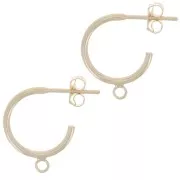 Orecchini perno da 12 mm con anello aperto - Gold filled x2
