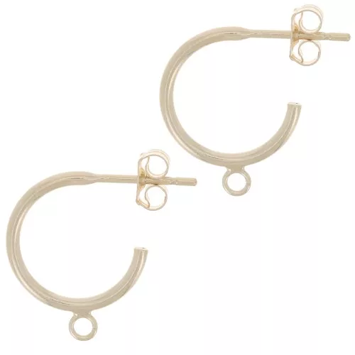 Orecchini perno da 12 mm con anello aperto - Gold filled x2