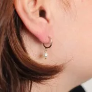 Orecchini perno da 12 mm con anello aperto - Gold filled x2