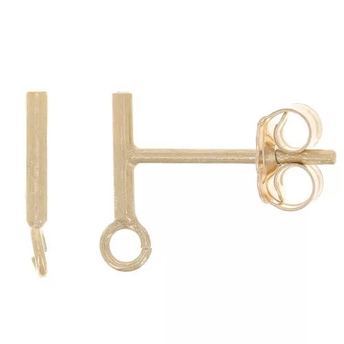 Orecchini a perno T Gold filled da 6 mm con cerchio aperto x2