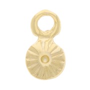 Mini ciondoli rotondi striati 6 mm - dorato con oro fino x4|raw }}