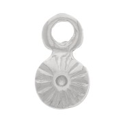 Mini ciondoli rotondi striati 6 mm - Rodio x4