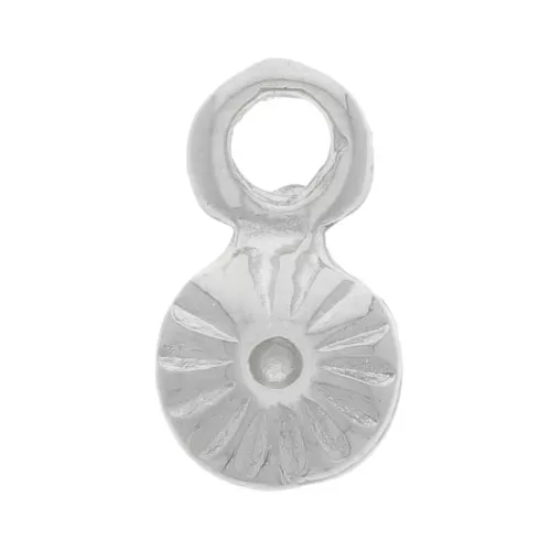 Mini ciondoli rotondi striati 6 mm - Rodio x4