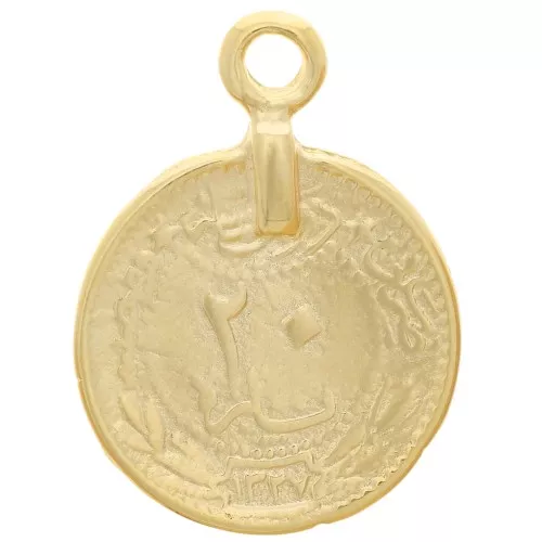 Pendente forma di moneta 17 mm - dorato con oro fino x1