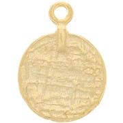 Pendente forma di moneta 17 mm - dorato con oro fino x1