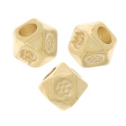 Perline sfaccettate quadrate 3,5 mm -Dorato con oro fino x10|raw }}