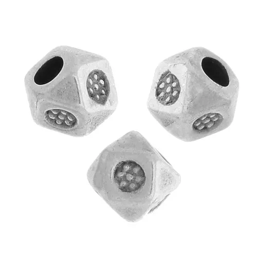 Perle sfaccettate quadrate 3,5 mm - Argento antico x10