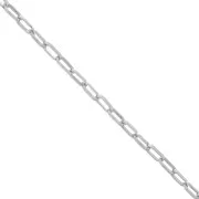 Catena in alluminio maglia rettangolare 5,1 mm - maglie aperte - Rodio x1m