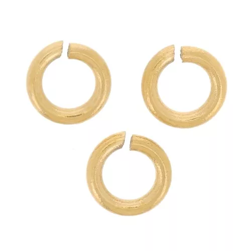 Anelli aperti 4x0,8 mm - Acciaio inossidabile 316L dorato x10