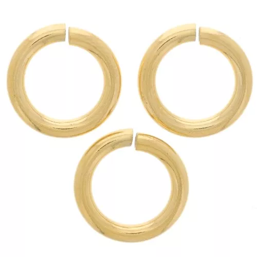 Anelli aperti 12x2 mm - Acciaio inossidabile 316L dorato x10