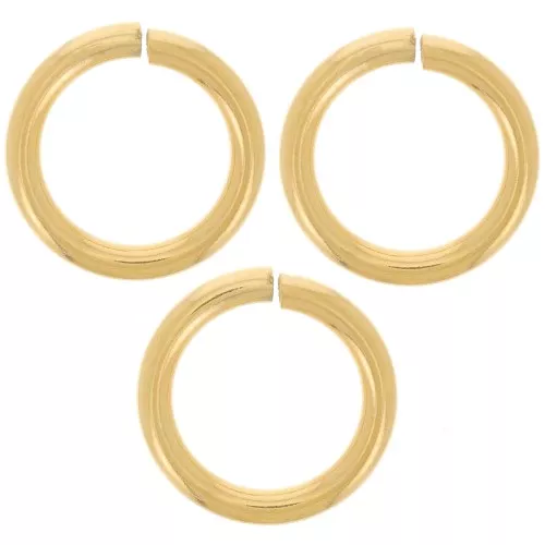 Anelli aperti 14x2 mm - Acciaio inossidabile 316L dorato x6