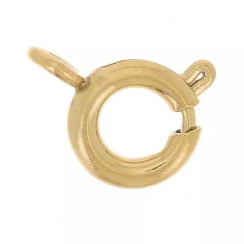 Chiusure molla da 5 mm con anello chiuso - Acciaio inossidabile 304L dorato x10