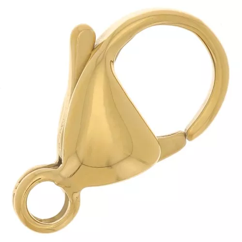 Chiusure moschettone 15 mm - Acciaio inox 304L dorato x10