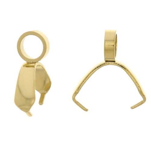 Ganci per pendenti da 9 mm - Acciaio inossidabile dorato 304 x10