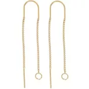 Orecchini a maglia veneziana 38+43 mm in acciaio inox 304 dorato x20