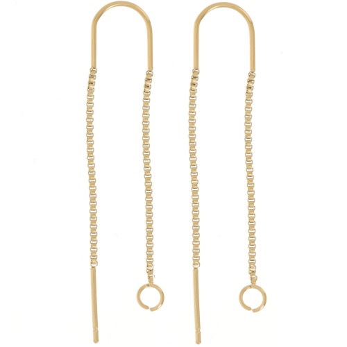 Orecchini a maglia veneziana 38+43 mm in acciaio inox 304 dorato x20