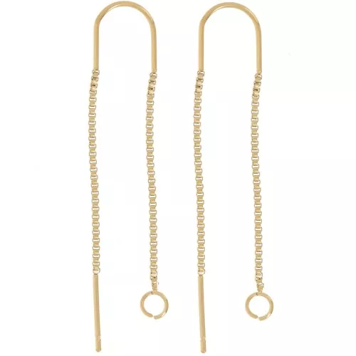 Orecchini a maglia veneziana 38+43 mm in acciaio inox 304 dorato x20