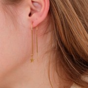 Orecchini a maglia veneziana 38+43 mm in acciaio inox 304 dorato x20