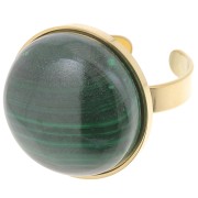 Anello sottile regolabile per cabochon fondo piatto 20mm Acciaio inox 304 oro x1