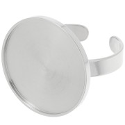 Anello sottile regolabile per cabochon a fondo piatto da 20 mm - Acciaio inox 304 x1|raw }}