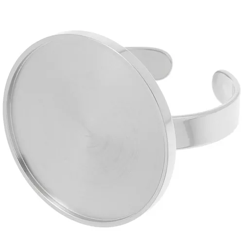 Anello sottile regolabile per cabochon a fondo piatto da 20 mm - Acciaio inox 304 x1