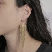 Ganci per orecchie da 17 mm con anello aperto - Acciaio inox 304 dorato x2