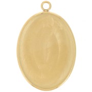 Pendente ovale per cabochon con base piatta 25x18 mm - Acciaio inox 304 dorato x1|raw }}