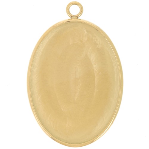 Pendente ovale per cabochon con base piatta 25x18 mm - Acciaio inox 304 dorato x1