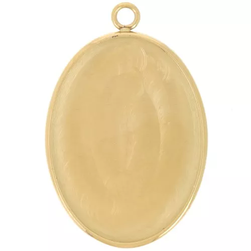 Pendente ovale per cabochon con base piatta 25x18 mm - Acciaio inox 304 dorato x1