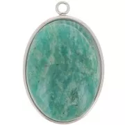 Pendente ovale per cabochon a fondo piatto 25x18 mm - Acciaio inox 304 x1