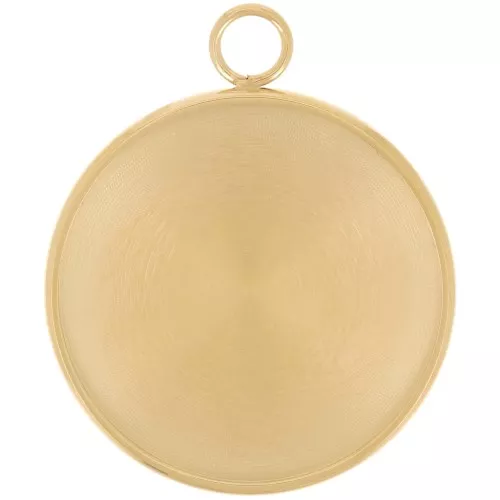 Pendente rotondo per cabochon a fondo piatto da 20 mm - Acciaio inox 304 dorato x1