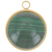 Pendente rotondo per cabochon a fondo piatto da 20 mm - Acciaio inox 304 dorato x1