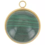 Pendente rotondo per cabochon a fondo piatto da 20 mm - Acciaio inox 304 dorato x1