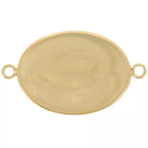 Distanziatore ovale per cabochon a fondo piatto 25x18mm Acciaio inox 304 dorato x1
