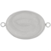 Distanziatore ovale per cabochon a fondo piatto 25x18 mm - Acciaio inox 304 x1|raw }}